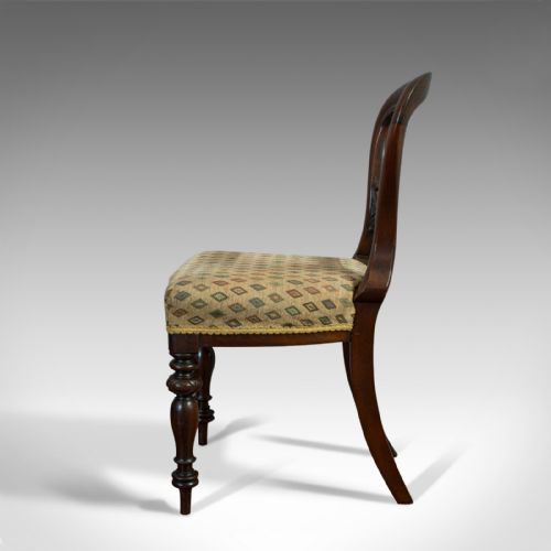 fig 4. Antique Set of 6 Dining Chairs, English, Walnut, Balloon Back, Victorian, C.1850