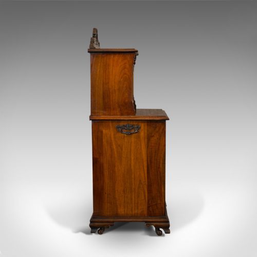 fig 3. Antique Purdonium, English, Walnut, Fireside Bin, Cabinet, Victorian, Circa 1890