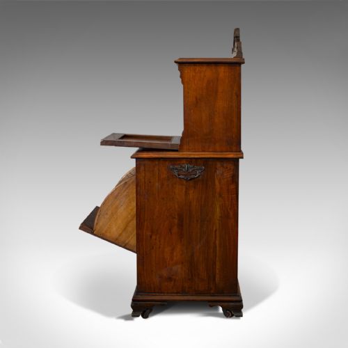 fig 5. Antique Purdonium, English, Walnut, Fireside Bin, Cabinet, Victorian, Circa 1890