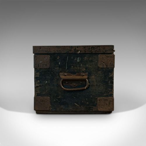 fig 5. Antique Farrier's Chest, English, Pine, Iron, Tool Trunk, Edwardian, Circa 1910