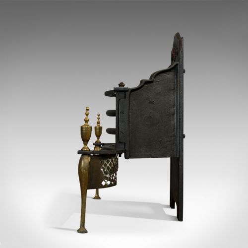 fig 4. Antique Fireplace, English, Cast Iron, Fire Basket, Regency Revival, Victorian