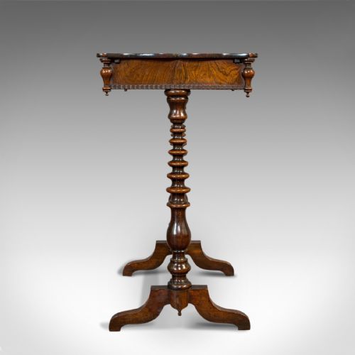 fig 3. Antique Collector's Table, Walnut, Rosewood, Craft, Hobby Stand, Victorian, 1900