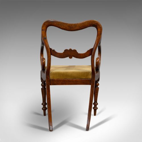 fig 5. Antique Scroll Arm Chair, English, Mahogany, Buckle Back, Seat, William IV, 1835