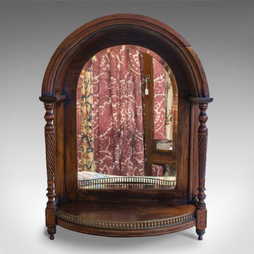 fig 1. Antique Butler's Mirror, English, Rosewood, Dome Top, Wall, Victorian, C.1880