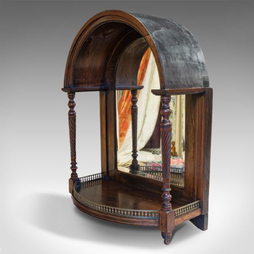 fig 2. Antique Butler's Mirror, English, Rosewood, Dome Top, Wall, Victorian, C.1880