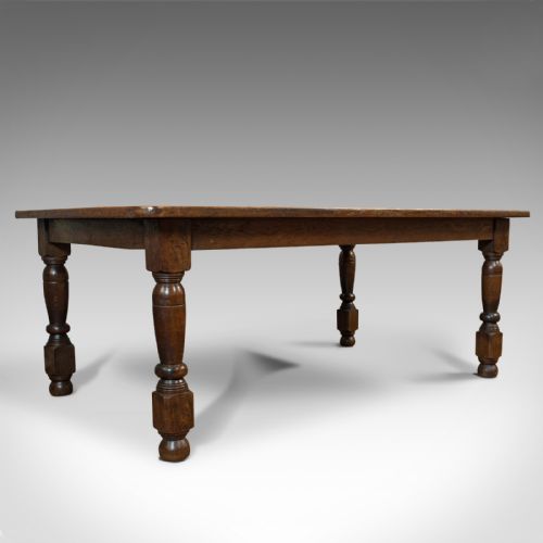 Antique Dining Table, English, Oak, 6 Seat, Country House, Victorian, 1900
