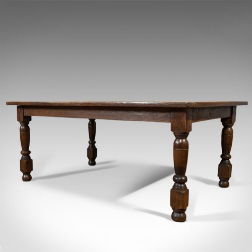 fig 2. Antique Dining Table, English, Oak, 6 Seat, Country House, Victorian, 1900