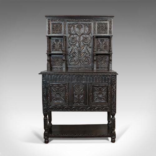 ANTIQUE CHARLES II REVIVAL DRESSER ENGLISH OAK SIDEBOARD VICTORIAN C1880 - ADDITIONAL PHOTO 1
