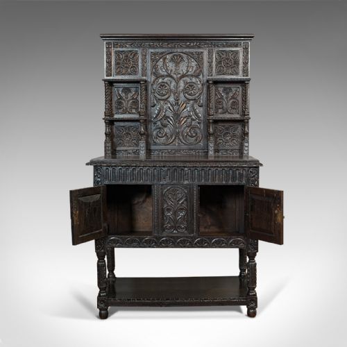 ANTIQUE CHARLES II REVIVAL DRESSER ENGLISH OAK SIDEBOARD VICTORIAN C1880 - ADDITIONAL PHOTO 2