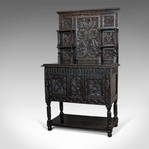 ANTIQUE CHARLES II REVIVAL DRESSER ENGLISH OAK SIDEBOARD VICTORIAN C1880 - ADDITIONAL PHOTO 3