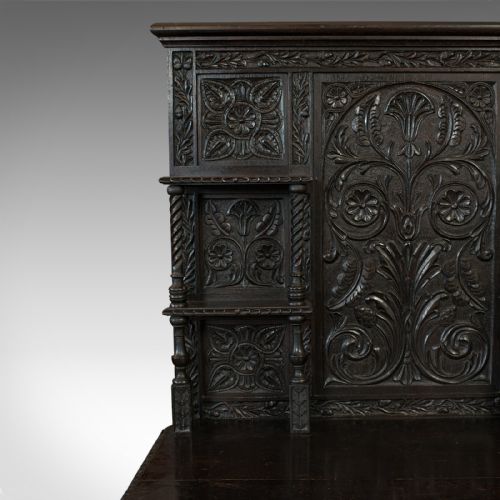 ANTIQUE CHARLES II REVIVAL DRESSER ENGLISH OAK SIDEBOARD VICTORIAN C1880 - ADDITIONAL PHOTO 9