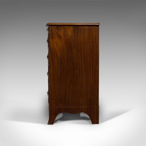 fig 5. Antique Bow Front Chest of Drawers, English, Mahogany, Bachelor's Cabinet, 1890