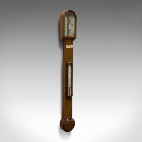 Antique Stick Barometer, Walnut, Scientific Instrument, Negretti & Zambra, 1900