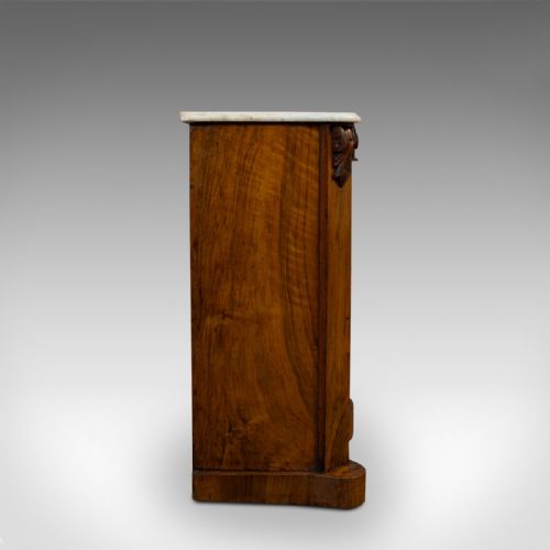 fig 3. Antique Mirrored Side Cabinet, English, Walnut, Marble, Dresser, Victorian, 1850