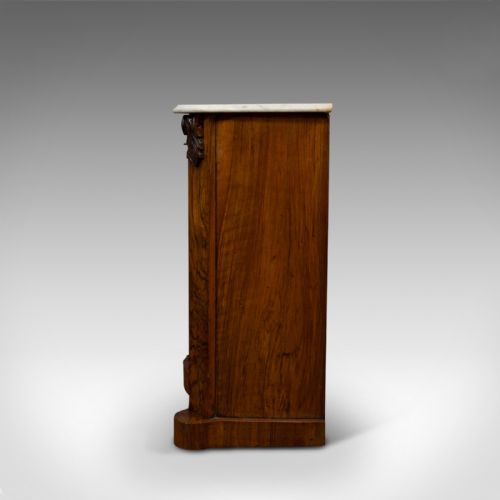 fig 4. Antique Mirrored Side Cabinet, English, Walnut, Marble, Dresser, Victorian, 1850