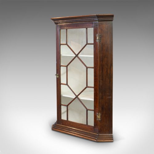 fig 2. Antique Corner Cabinet, English, Walnut, Astragal Glazed, Georgian