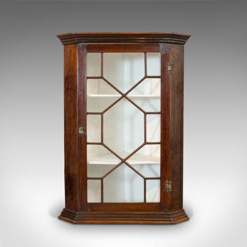 fig 4. Antique Corner Cabinet, English, Walnut, Astragal Glazed, Georgian