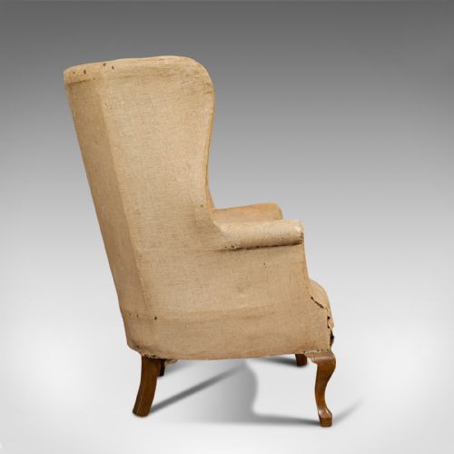 fig 3. Antique Wing Armchair, English, Barrel-Back, Seat, Chair, Victorian, Circa 1900