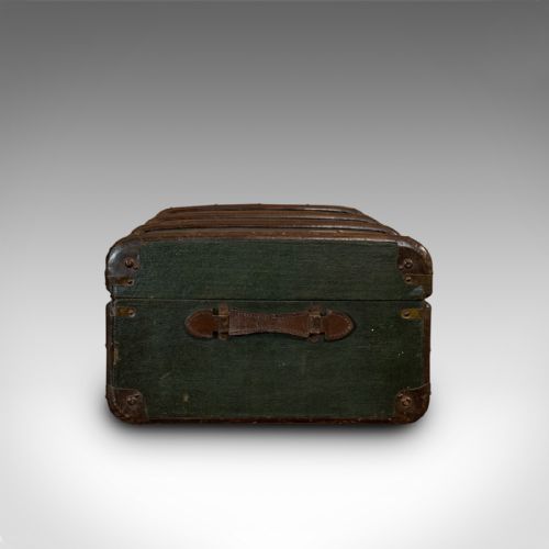fig 4. Large Antique Steamer Chest, English, Canvas, Travel Trunk, Drawco, Edwardian