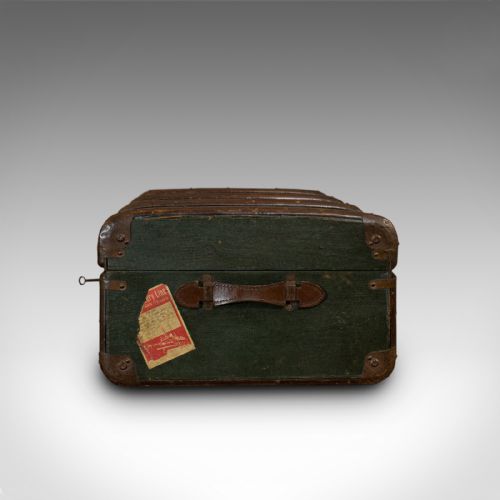 fig 5. Large Antique Steamer Chest, English, Canvas, Travel Trunk, Drawco, Edwardian