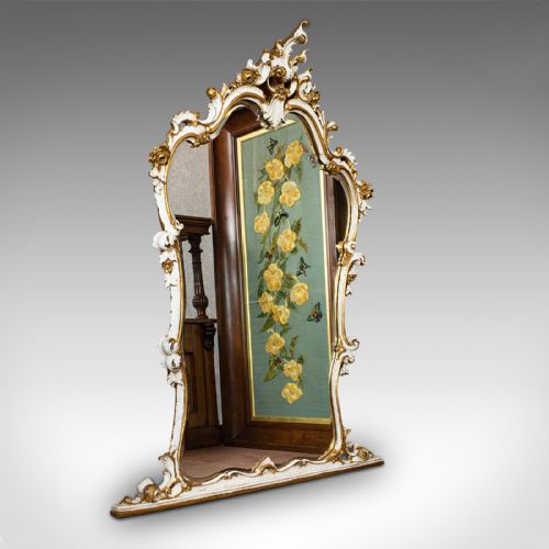 Large Antique Overmantel Mirror, French, Gilt Gesso, Classical, Italianate, 1900