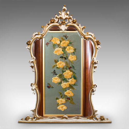 fig 1. Large Antique Overmantel Mirror, French, Gilt Gesso, Classical, Italianate, 1900