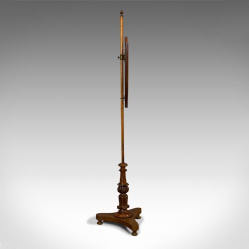fig 3. Antique Fireside Pole Screen, English, Walnut, Adjustable, Fire, Victorian, 1900