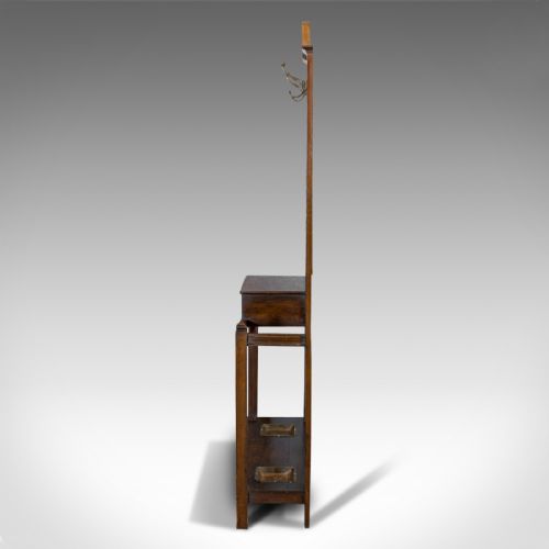 fig 4. Antique Hall Stand, English, Oak, Stick, Coat, Hat, Stand, Edwardian, C.1910