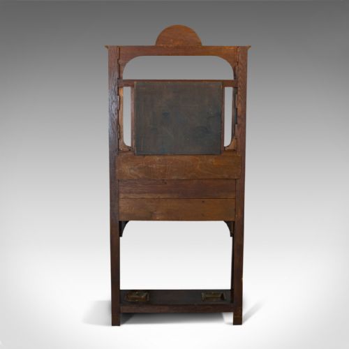 fig 5. Antique Hall Stand, English, Oak, Stick, Coat, Hat, Stand, Edwardian, C.1910