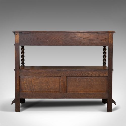 fig 5. Large Antique Buffet, English, Oak, Server, Sideboard, Jacobean Taste, Victorian
