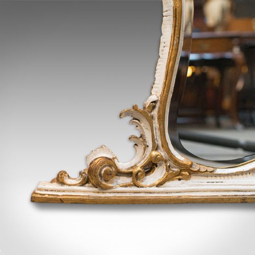 LARGE ANTIQUE OVERMANTEL MIRROR FRENCH GILT GESSO CLASSICAL ITALIANATE 1900 - ADDITIONAL PHOTO 7