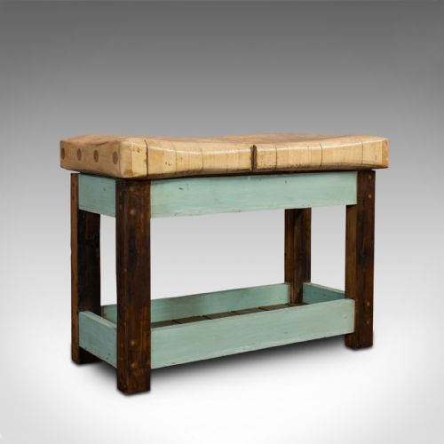 Antique Butcher's Chopping Block, Beech, Teak