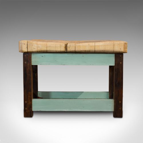 fig 1. Antique Butcher's Chopping Block, Beech, Teak