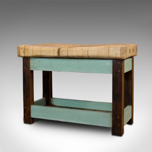 fig 2. Antique Butcher's Chopping Block, Beech, Teak