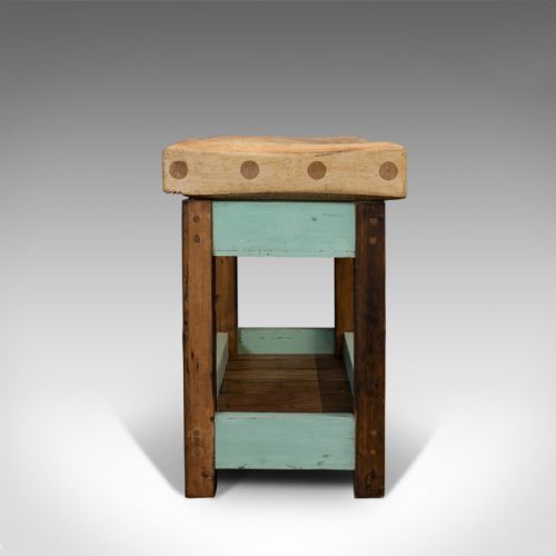 fig 3. Antique Butcher's Chopping Block, Beech, Teak
