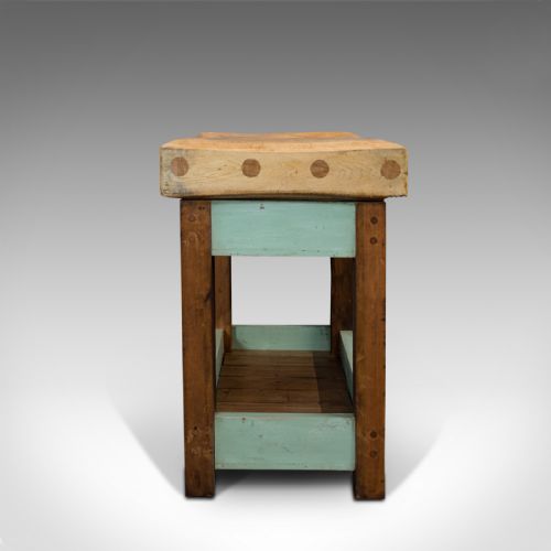 fig 4. Antique Butcher's Chopping Block, Beech, Teak