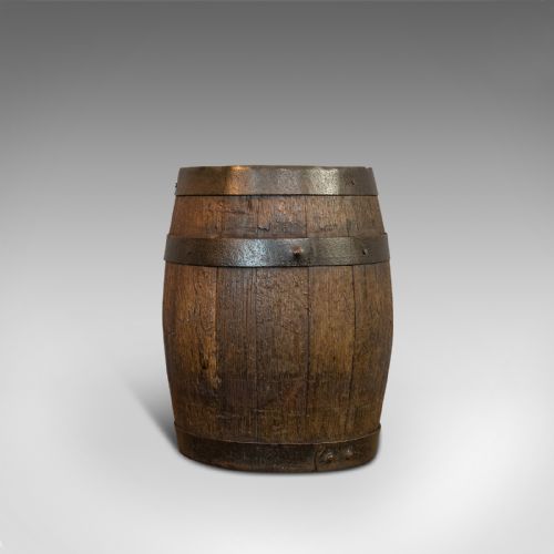fig 4. Pair Of Antique Whiskey Barrels, Oak, Taunton, Victorian, 1900