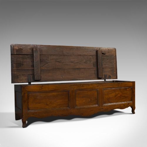 fig 1. Large Antique Coffer, French, Chestnut, Window Seat, Linen Chest, Georgian, 1800