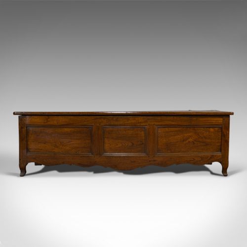 fig 3. Large Antique Coffer, French, Chestnut, Window Seat, Linen Chest, Georgian, 1800