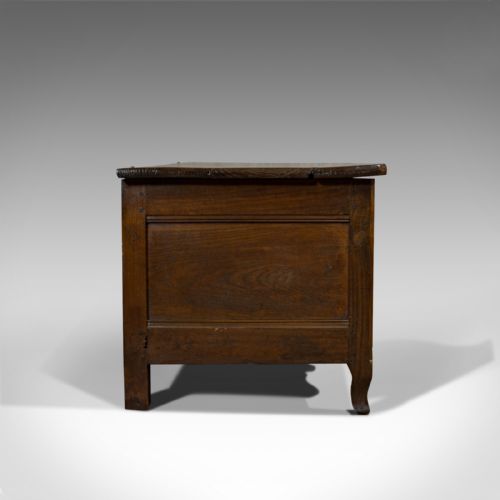 fig 4. Large Antique Coffer, French, Chestnut, Window Seat, Linen Chest, Georgian, 1800