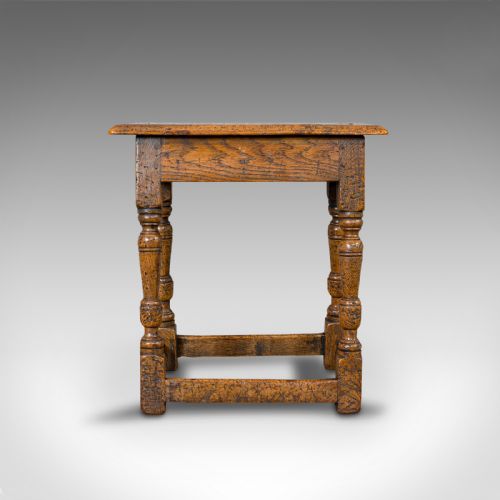 fig 1. Small Antique Joint Stool, Oak, Jacobean Revival, Victorian