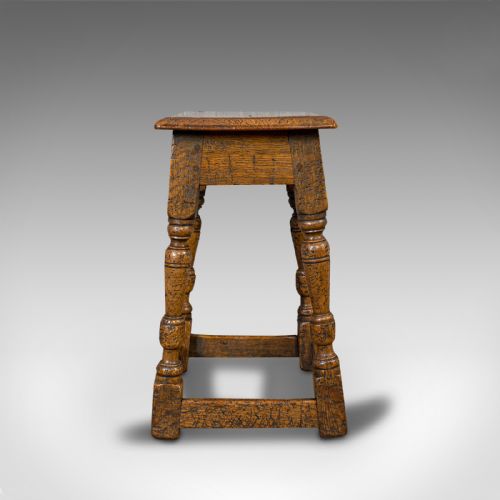 fig 3. Small Antique Joint Stool, Oak, Jacobean Revival, Victorian