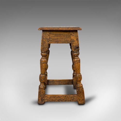 fig 4. Small Antique Joint Stool, Oak, Jacobean Revival, Victorian