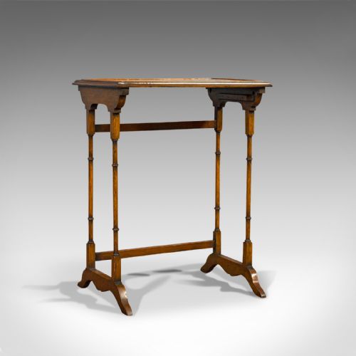 fig 5. Antique Quartetto of Tables, English, Walnut, Mahogany, Nest, Edwardian, C.1910