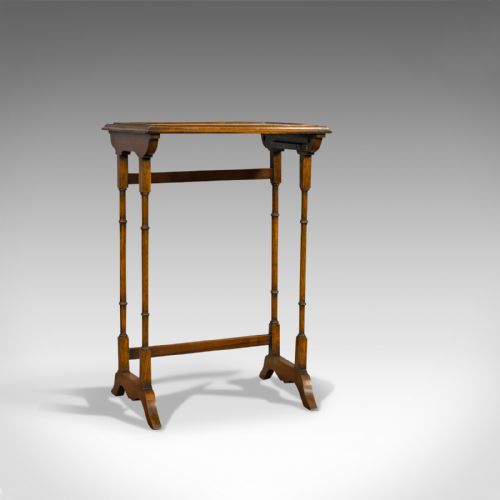 fig 6. Antique Quartetto of Tables, English, Walnut, Mahogany, Nest, Edwardian, C.1910