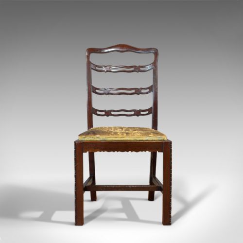 SET OF 4 ANTIQUE LADDER BACK CHAIRS IRISH MAHOGANY DINING SEAT VICTORIAN - ADDITIONAL PHOTO 2