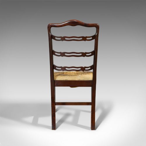 SET OF 4 ANTIQUE LADDER BACK CHAIRS IRISH MAHOGANY DINING SEAT VICTORIAN - ADDITIONAL PHOTO 4