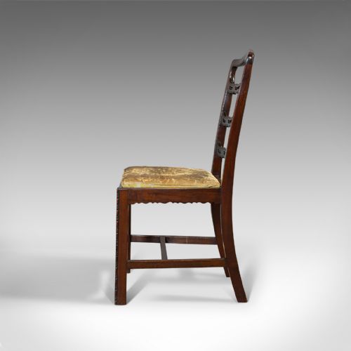 SET OF 4 ANTIQUE LADDER BACK CHAIRS IRISH MAHOGANY DINING SEAT VICTORIAN - ADDITIONAL PHOTO 5