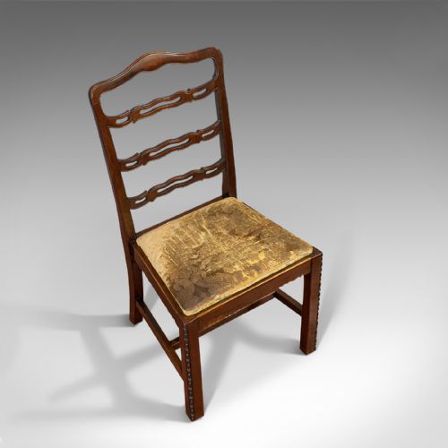 SET OF 4 ANTIQUE LADDER BACK CHAIRS IRISH MAHOGANY DINING SEAT VICTORIAN - ADDITIONAL PHOTO 7
