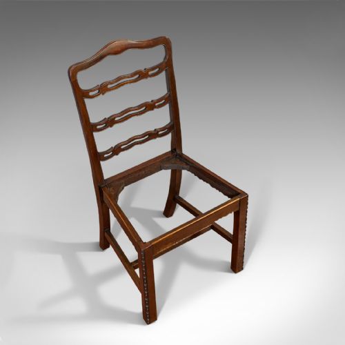 SET OF 4 ANTIQUE LADDER BACK CHAIRS IRISH MAHOGANY DINING SEAT VICTORIAN - ADDITIONAL PHOTO 8